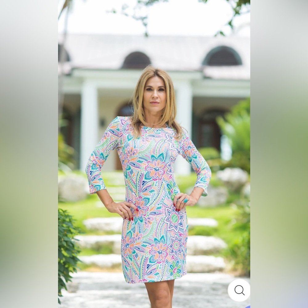 Jean Pierre Klifa Paris Daphne Maui Pastel Print Dress Small S NWOT Isabella​​